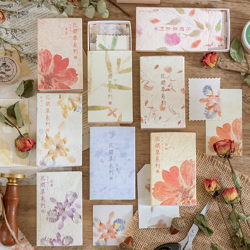 Dimi-Agenda de Material de serie de hierba y flores, álbum de recortes de papel artesanal, álbum de fotos decorativo Vintage, 30 Uds.