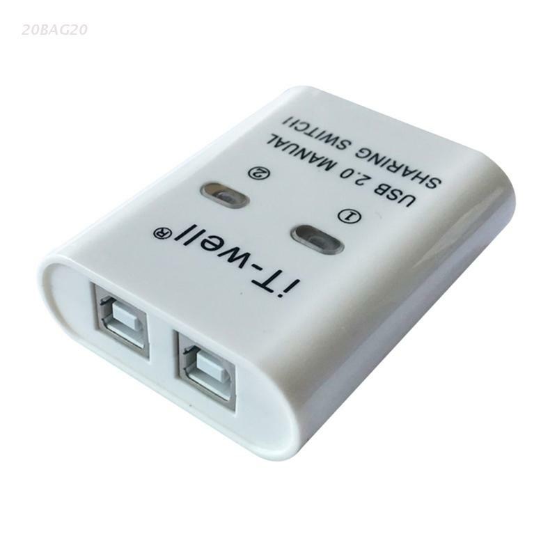 Dispositivo di condivisione stampante USB 2.0 interruttore di condivisione manuale Hub Splitter 2 in 1 Out