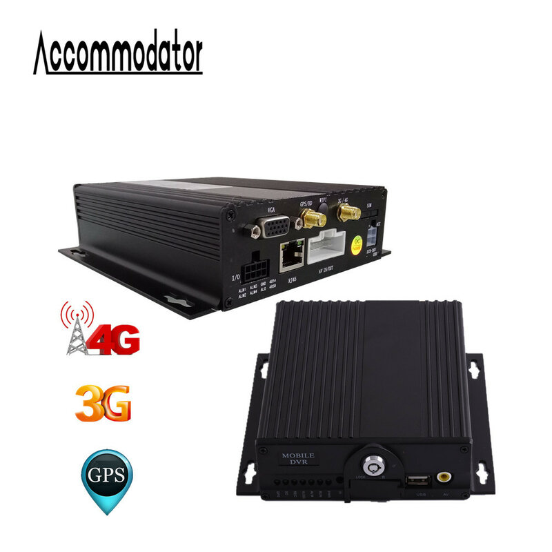 Четырехканальный цифровой видеорегистратор AHD 1080P для такси-прицепа грузовика автомобиля школьного автобуса с двумя SD-картами GPS 3G 4G