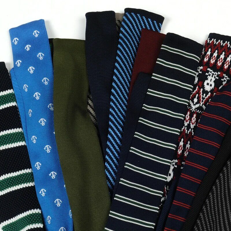 Matagorda Men Tie Wool Knit Tie 6CM Narrow Necktie Dress Wedding Stripe Gravata Shirt Gifts for Men Accessories Formal Neckwear