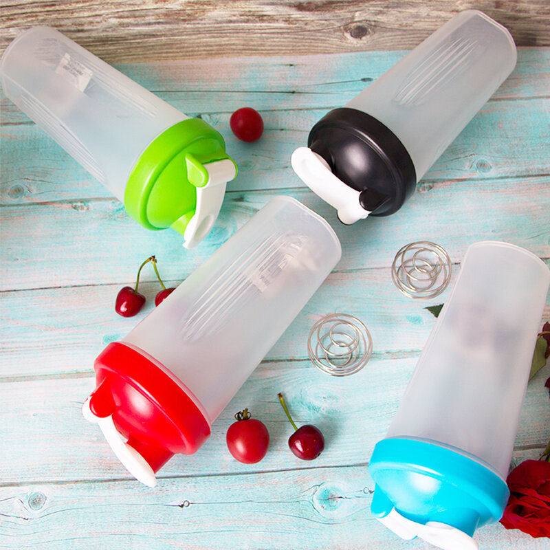 600ml Protable Shaker butelka białko serwatkowe w proszku siłownia butelki sportowe z mieszaniem Ball szczelne wieczko podróż zewnętrzna butelka wody