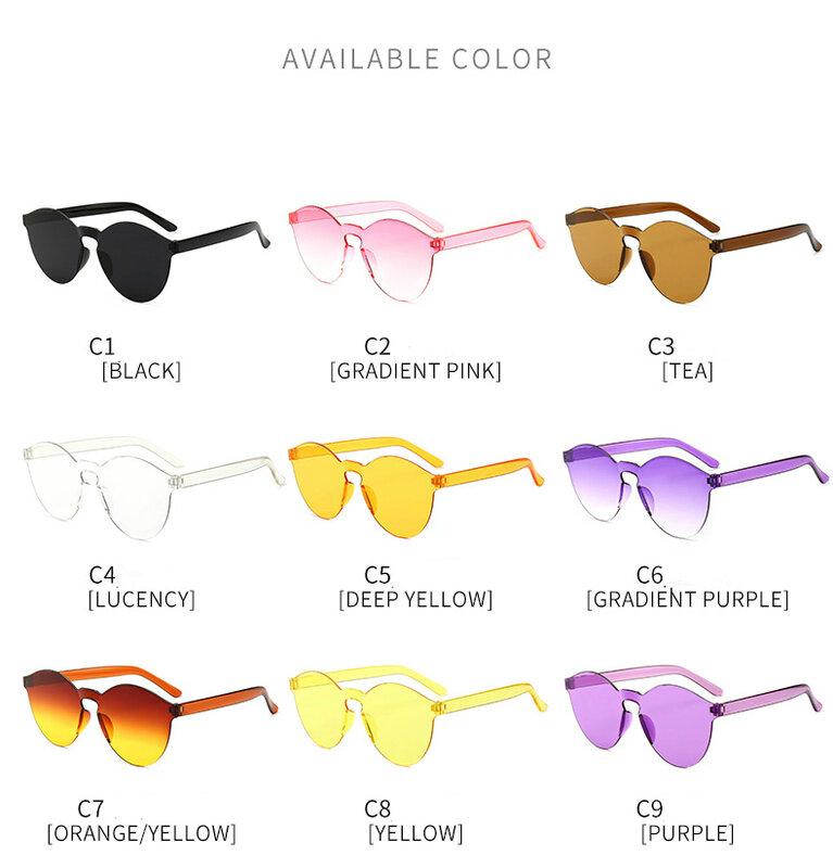 Cat Eye Candy Color Vintage Sunglasses Women  Luxury Pink Black Red Colorful Lightweight Gradient Sun Glasses Eyewear UV400