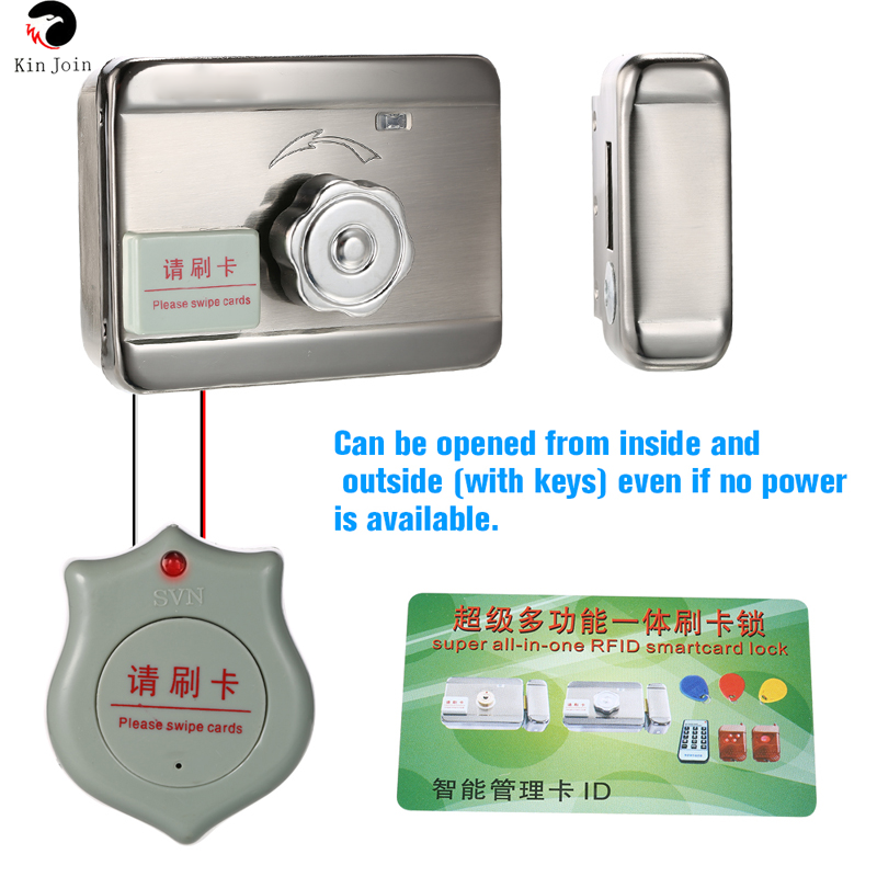 5 tags freies Tür & tor schloss schloss Access Control Elektronische integrierte RFID Tür Rim lock RFID reader für intercom