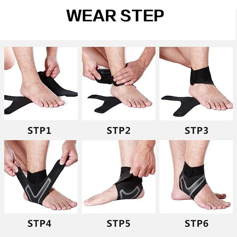 AOLIKES Ankle Support Brace,Elasticity Free Adjustment Protection Foot Bandage,Sprain Prevention Sport Fitness Guard Band