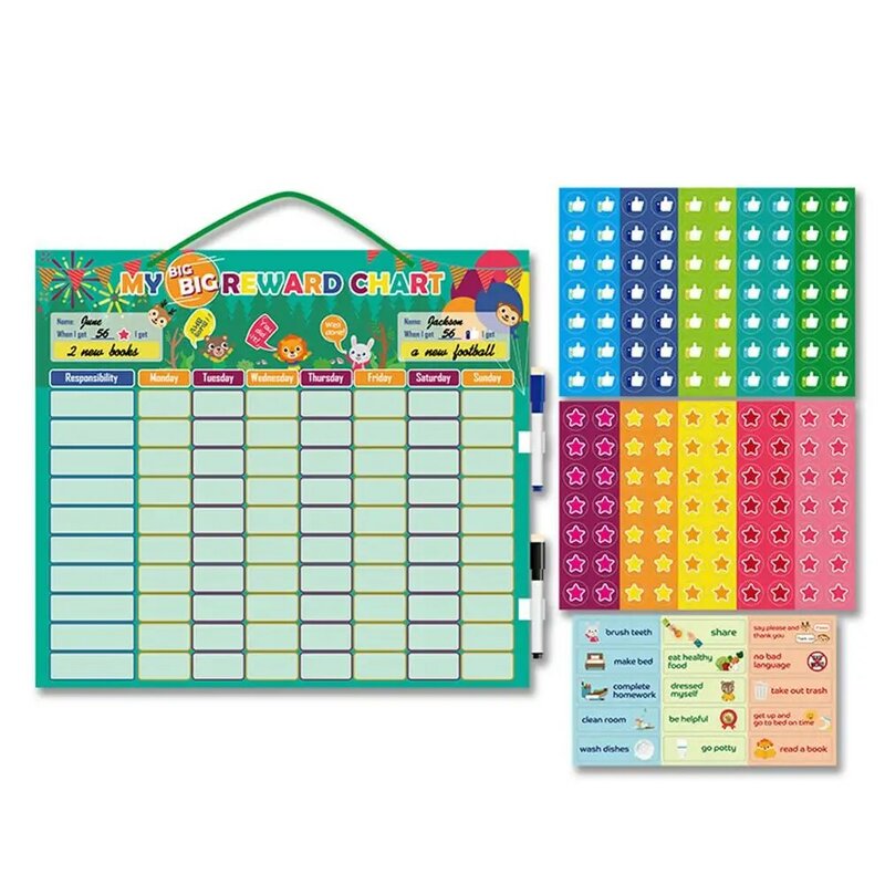 Tableau de comportement de récompense magnétique, tableau de tâches, calendrier de table dos, jouet pour enfants, fournitures de bureau et scolaires