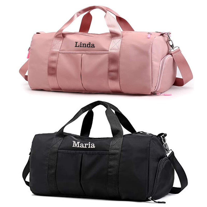 Персонализированная спортивная сумка с вышивкой, сумка для спортзала, для путешествий с влажными сухими карманами и отделением для обуви, подарок для шафера, подружки невесты