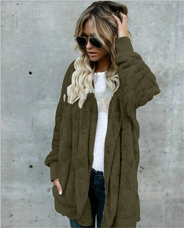 S-5XL cappotto in pelliccia sintetica orsacchiotto giacca donna moda punto aperto cappotto con cappuccio invernale giacca a maniche lunghe femminile Fuzzy 2021 nuovo caldo