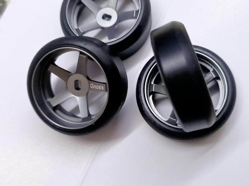 Rueda de cubo de Metal para coche teledirigido, rueda de titanio de 22mm, 2 piezas para coche teledirigido 1:28, Wltoys K989 mini-q HGD1 mini-d XRX DRZ Kyosho mini-z AWD MA020