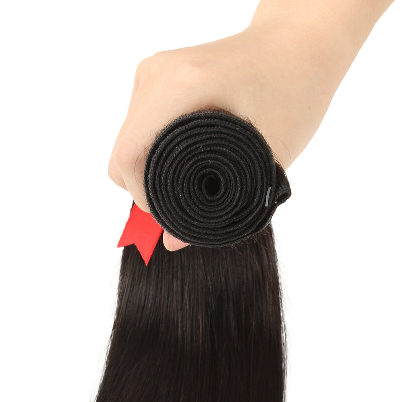 Sleek-mechones de cabello humano liso para mujer, extensiones de cabello Natural brasileño, 30 pulgadas
