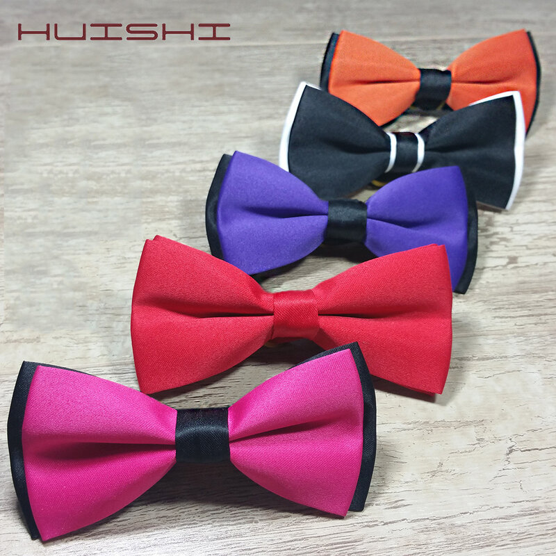 HUISHI Classic Kid Suit Bowtie Neckwear Baby Boy's Girls Fashion Solid Color Adjustable Bowties Children Two Tone Bow Tie