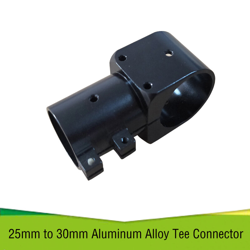 Conector en T de aleación de aluminio anodizado mecanizado CNC, Conector de tubo de 25mm a 30mm para conexión de soporte, 1 ud.