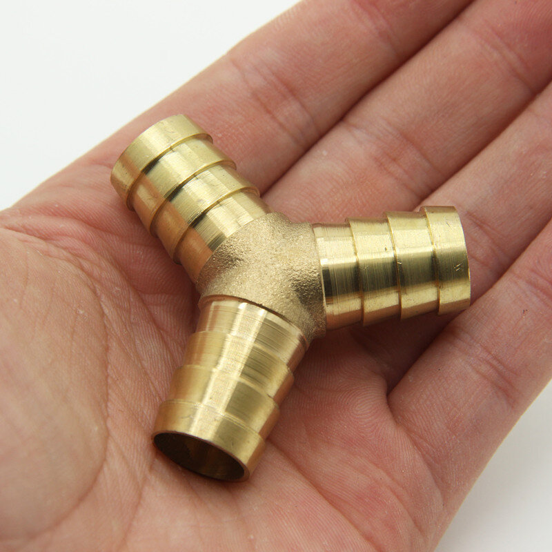 Encaixes de cobre do tubo da água do pagode da mangueira 12mm 16mm 19mm conector de bronze da junção do t do encaixe da tubulação da farpa para 4mm 5mm 6mm 8mm 10mm 12mm 16mm