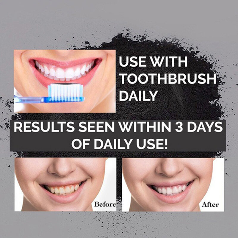 1Box Aktivkohle Zähne Bleaching Organische Natürliche Bambus Holzkohle Zahnpasta Pulver Waschen Ihre Zähne Weiß