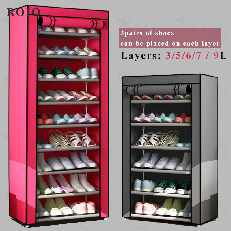 Rak Sepatu Sederhana Multi-layer Pintu Masuk Pengatur Sepatu Hemat Ruang Mudah Dipasang Rak Sepatu Furnitur Rumah Asrama Kabinet Sepatu