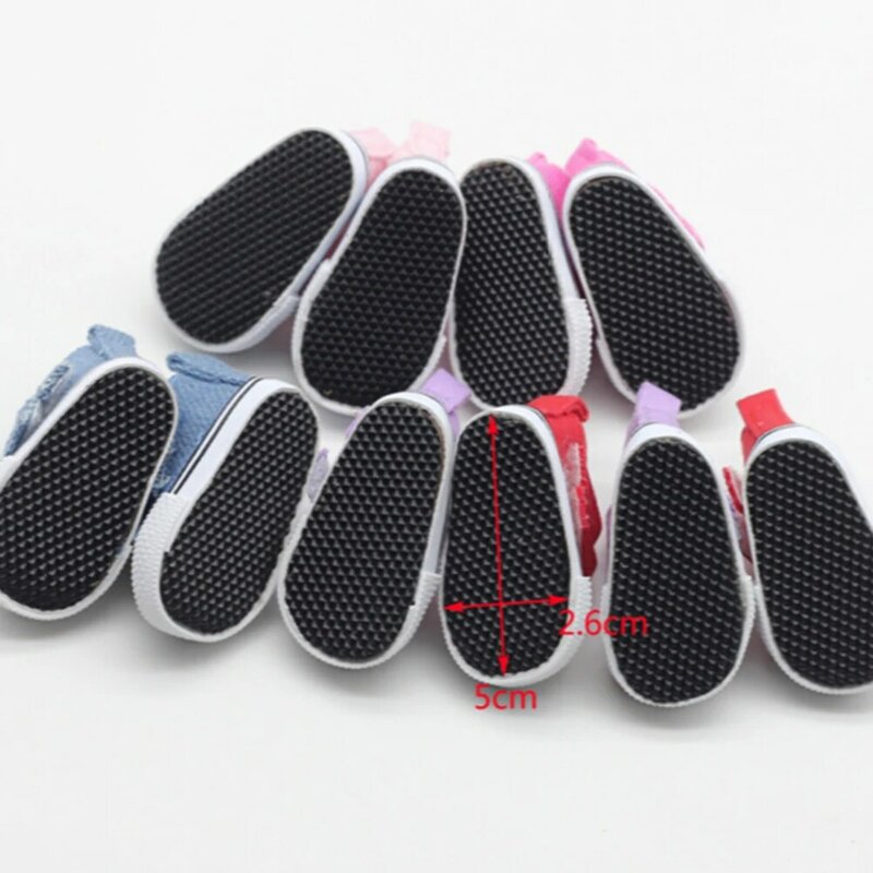 5 Cm Canvas Schoenen Voor Poppen Cool Fashion Mini Schoenen Pop Schoenen Voor Diy Handgemaakte Pop Babypop Sneakers Accessoires