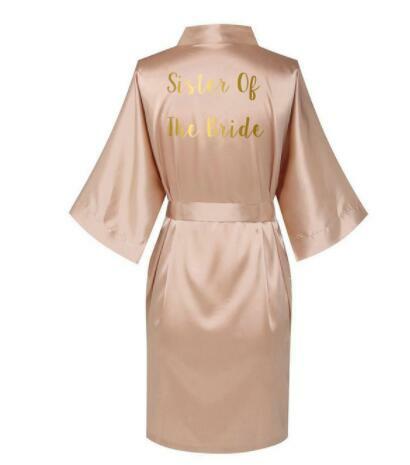 Атласный шелковый халат для невесты цвета розового золота, Свадебный халат для подружки невесты, халат для невесты, халаты для подружек невесты