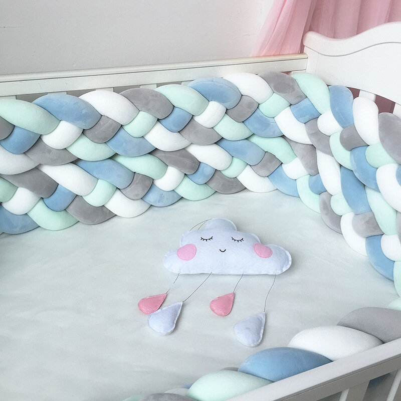 Pare-chocs tressé pour lit de bébé, ensemble de literie protecteur pour nouveau-né, 1m/2.2m/3m