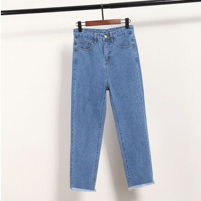 2024 primavera autunno nuovi Jeans larghi da donna pantaloni a gamba larga a nove punti moda pantaloni a gamba dritta da Cowboy a vita alta da donna