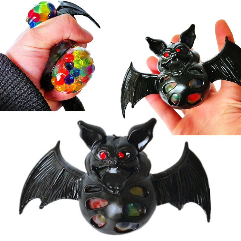 Squeeze Bat Beads Toy para crianças e adultos, Halloween Gag Gift, modelo animal, brinquedo Fidget de mão, Anti Stress, descompressão, simulado, 13cm