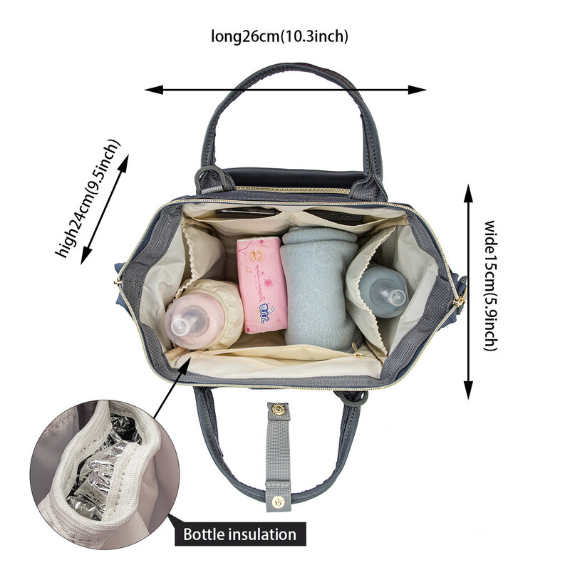 Lequeen-Bolsa de maternidad para mamás, bolsa de almacenamiento de pañales para bebé, gran capacidad, bolso de hombro de viaje, mochila de pañales multifunción