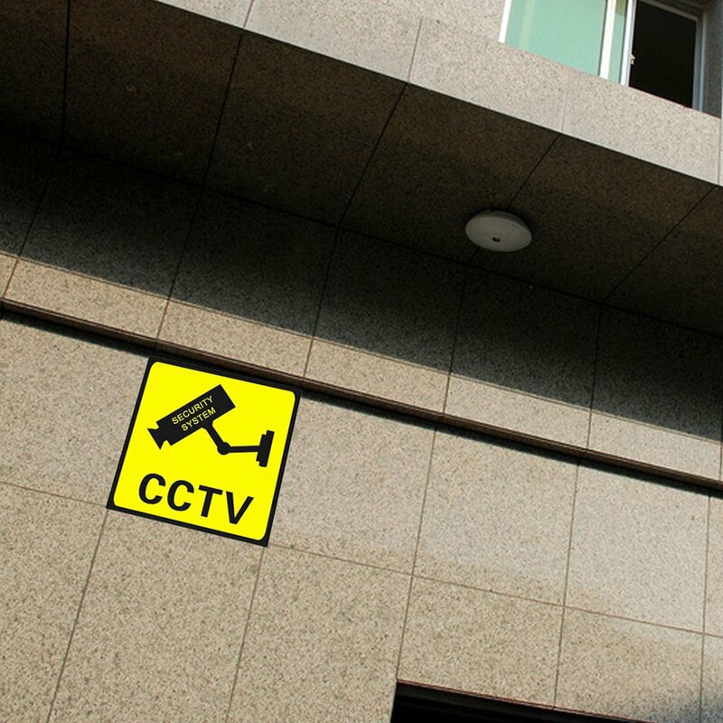 10 pces cctv vigilância segurança 24 horas monitor da câmera aviso adesivos sinal alerta adesivo de parede à prova dlabágua lables