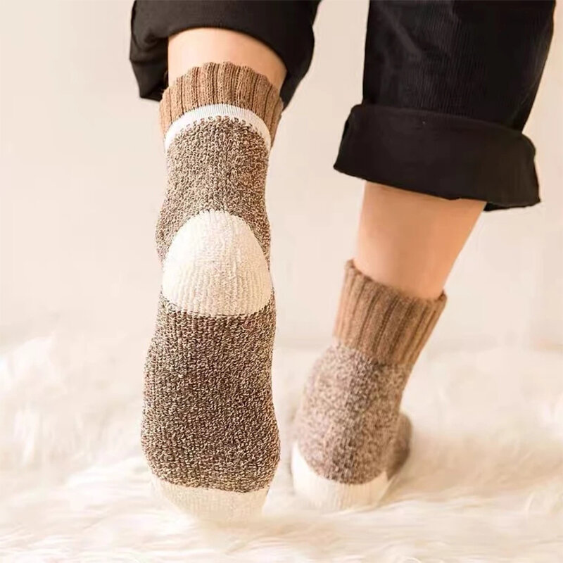 5 парт/Лот зимние плотные шерстяные носки мужские высококачественные теплые носки из хлопка Рождественский подарок носки для мужчин термальные 38-45