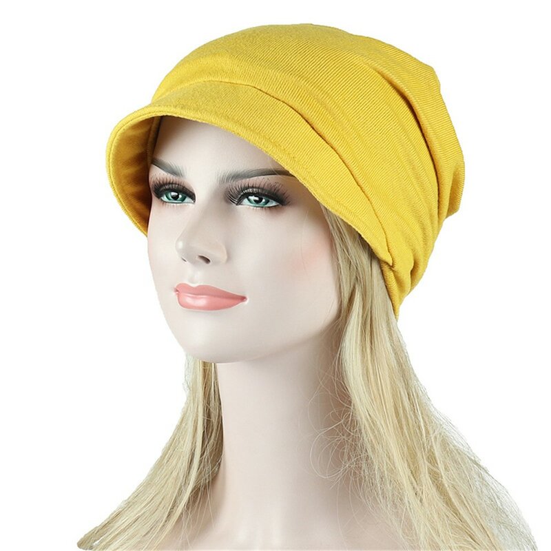 ใหม่หมวกแฟชั่นผู้หญิง Casual Plait อินเดียหมวกมุสลิม Ruffle มะเร็ง Chemo Hat หมวกผ้าพันคอหัวหมวก Turban