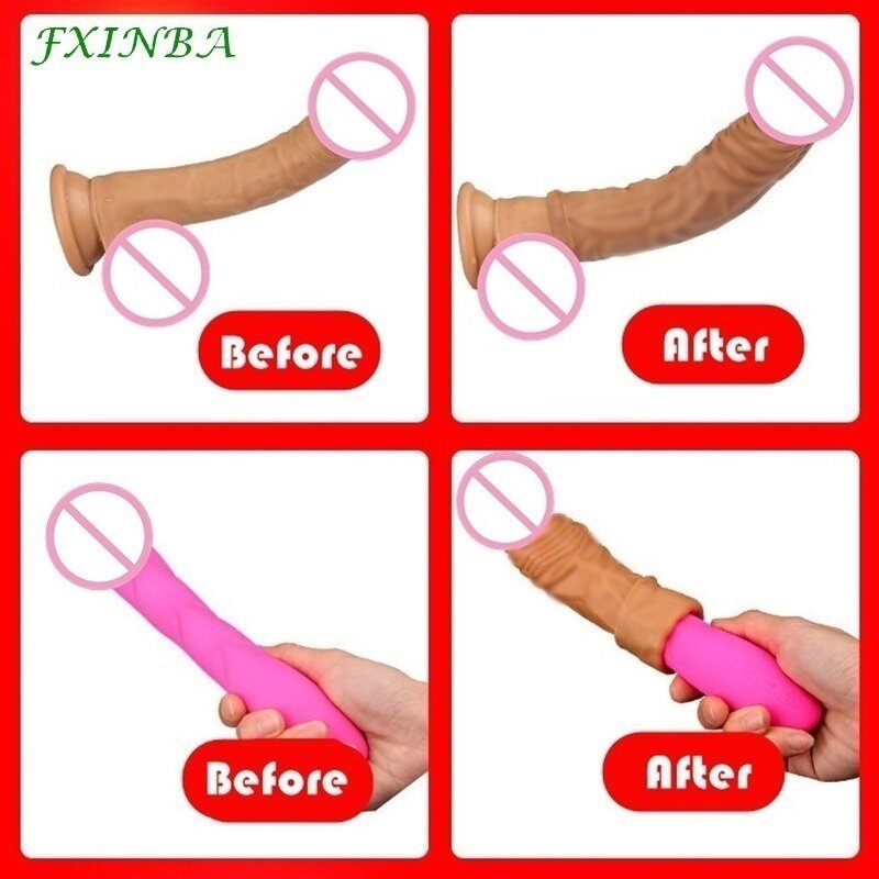 FXINBA-Preservativos Reutilizáveis Realistas para Homens, Manga Pênis, Extensor Masculino, Dildo Enhancer, Ampliação Camisinha, Cock Sex Toys