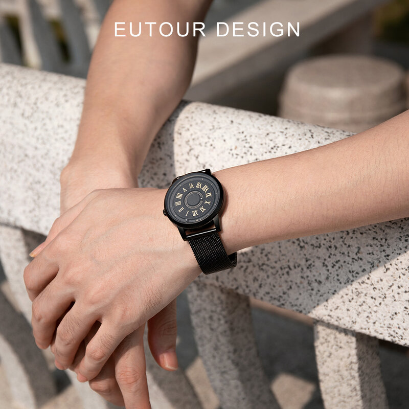 EUTOUR – montre magnétique pour hommes, montre analogique à Quartz japonaise pour femmes, bracelet Original 40mm, bracelet en acier inoxydable