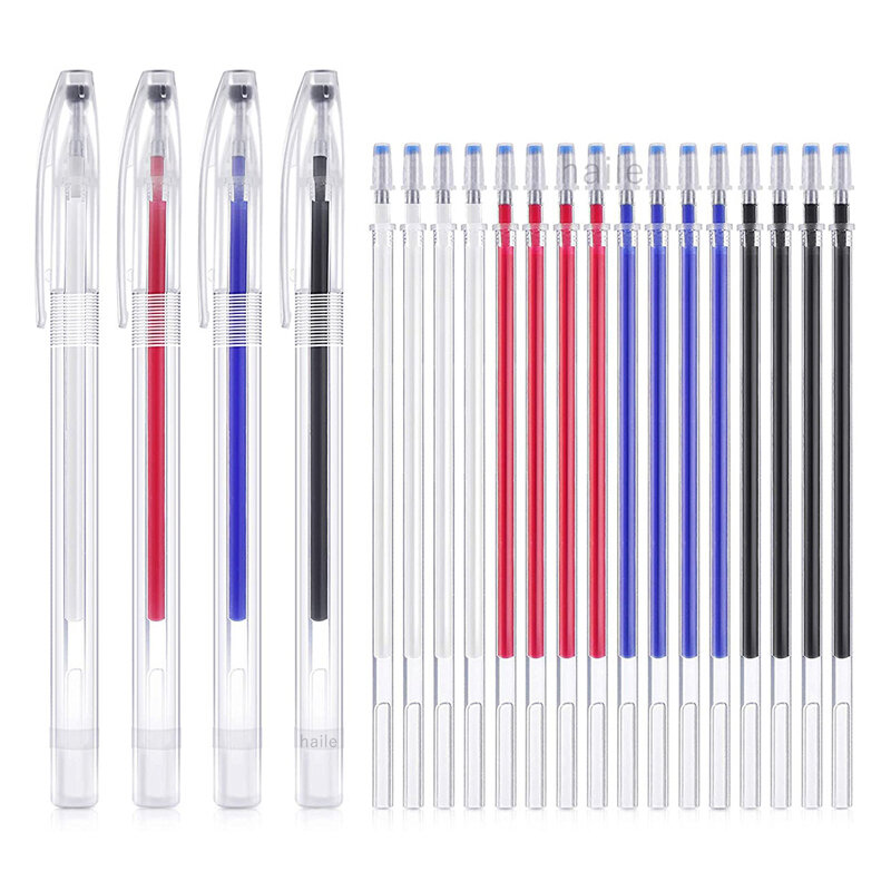 Haile 2 + 14Pcs Hoge Temperatuur Verdwijnende Pen Warmte Uitwisbare Stof Pen Case Vullingen Diy Patchwork Kledingstuk Dash Marker pennen