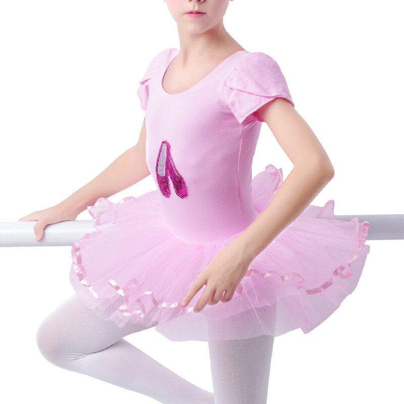 Vestido de balé feminino, saia tutu infantil, princesa, vestido de bailarina, roupa de dança para meninas