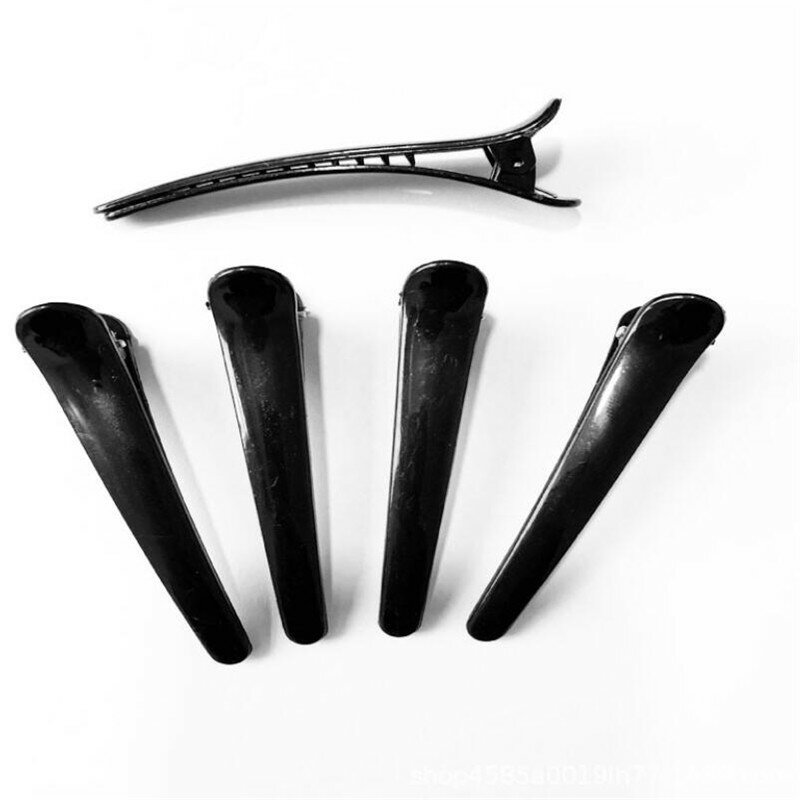 Horquillas profesionales de plástico negro para peluquería, pinzas para el pelo de cocodrilo, pinzas para el cuidado del cabello, herramientas de estilismo, 10 unidades