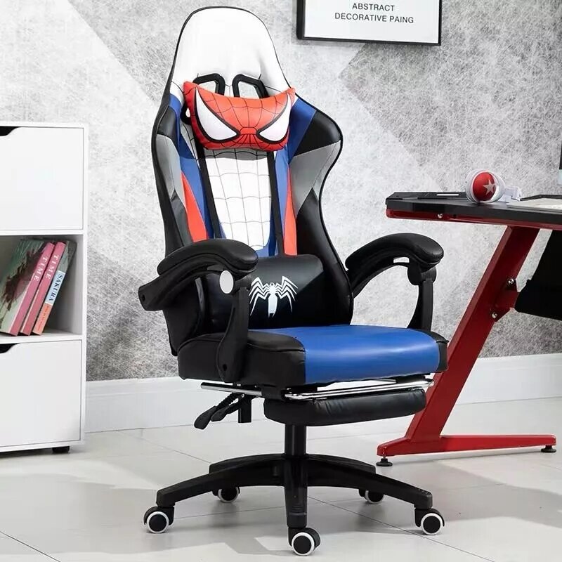 Chaise de jeu de bureau ergonomique en PVC, fauteuil domestique, chaises de joueur Wcg, fonction de levage et de cussion, ordinateur de bureau, nouveau, 2024