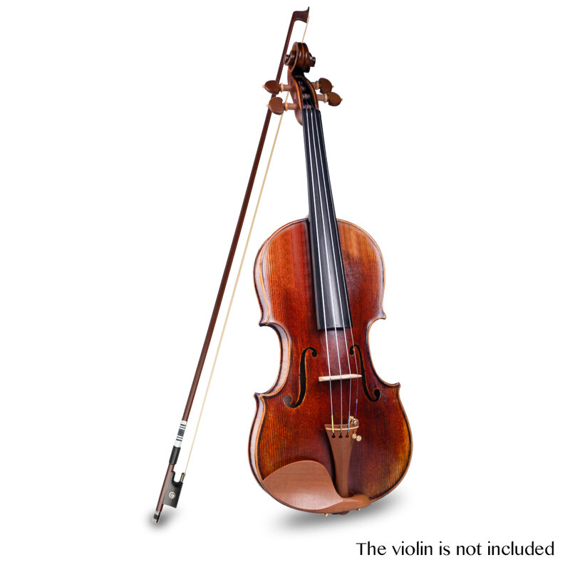 Полноразмерный лук для скрипки, 5 шт./1 комплект, 4/4, лук из бразового дерева, черная лягушка с искусственной инкрустацией, сильное быстрое реа...
