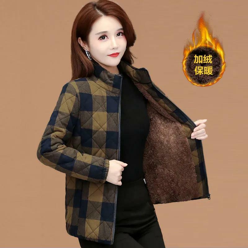 New Plus Velvet soprabito giacche imbottite madre Keep Warm Women Winter Outwear Warm Cotton Coat Ladies Jacket