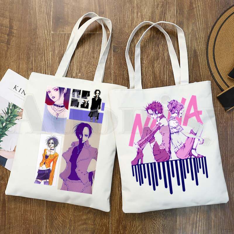 نانا أنيمي اليابانية Harajuku مانغا رن هونجو حقائب الكتف حقائب التسوق الفتيات حقيبة يد المرأة أنيقة قماش حقيبة