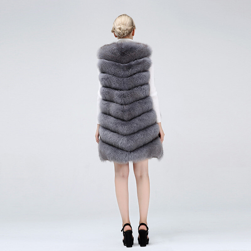Natural Fox Fur Coat 100% Real Fox Fur Vest Jacket Women's Pretty Warm Coat. Natural Real Fur Coat Real Fur Coats