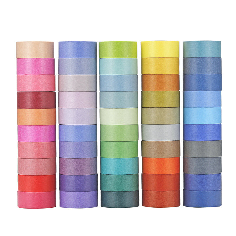 10 sztuk/zestaw taśmy washi kolorowe biurowe Kawaii taśma maskująca jednolity kolor washi naklejki na artykuły biurowe scrapbooking washitape