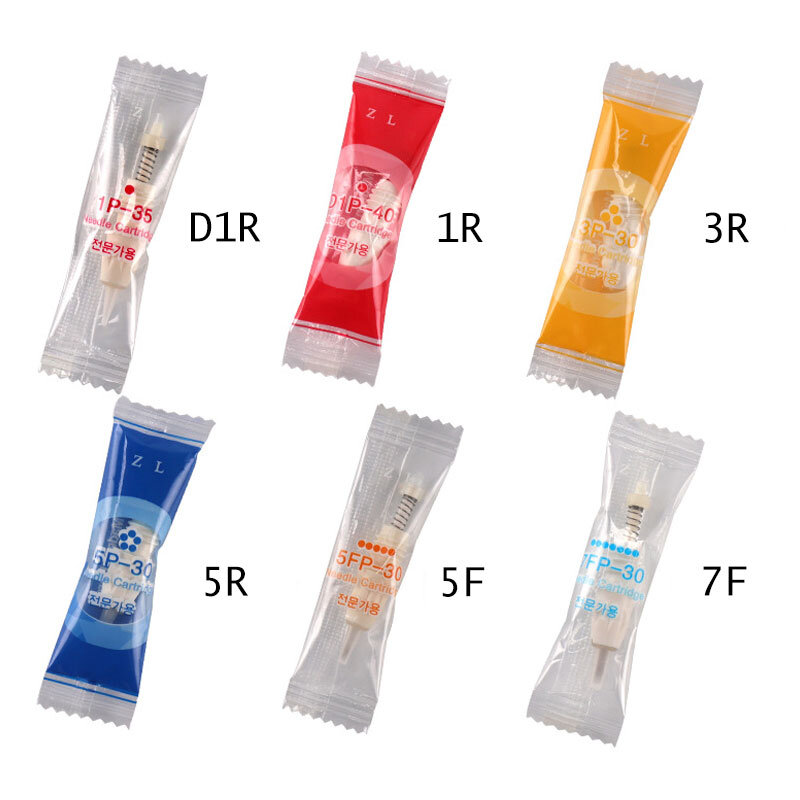 10pcs/pack Disposable Tattoo Permanent Makeup Needle D1R/1R/3R/5R/5F/7F Tips For Lip Eyebrow Cartridge Needle Use For CHARMANT 2