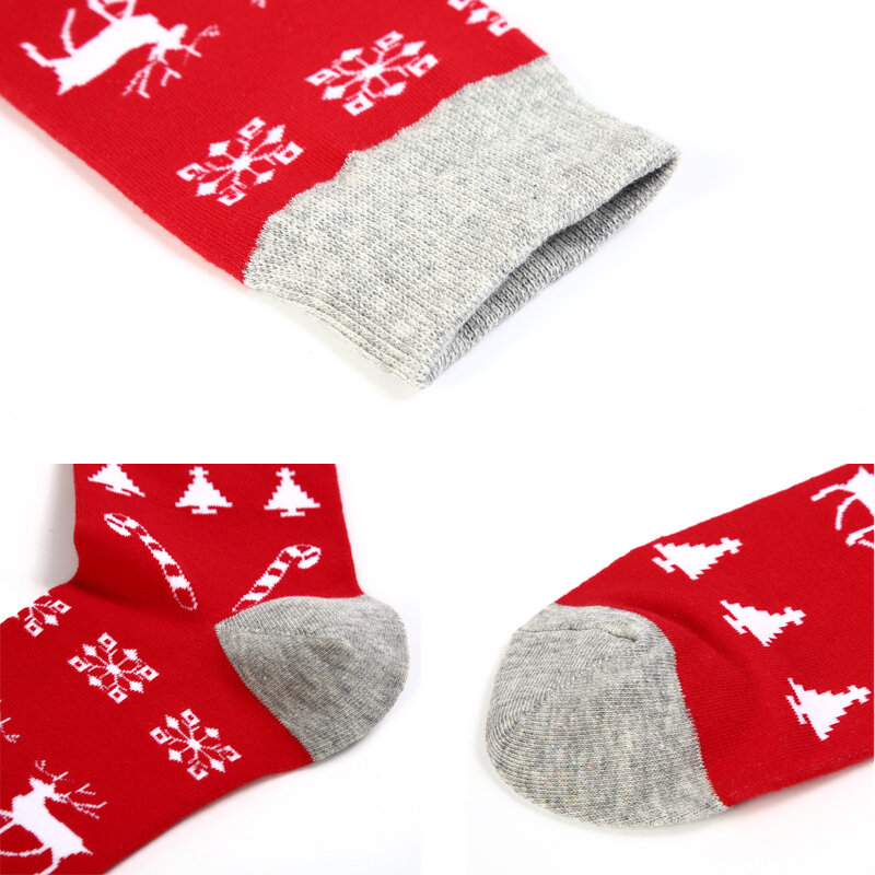 คริสต์มาสถุงเท้าผู้ชายฝ้ายสีสันแฟชั่นออกแบบถุงเท้าตลก Xmas Santa Claus Elk ถุงเท้ายาวถุงเท้าของขวัญขนาดใหญ่39-46