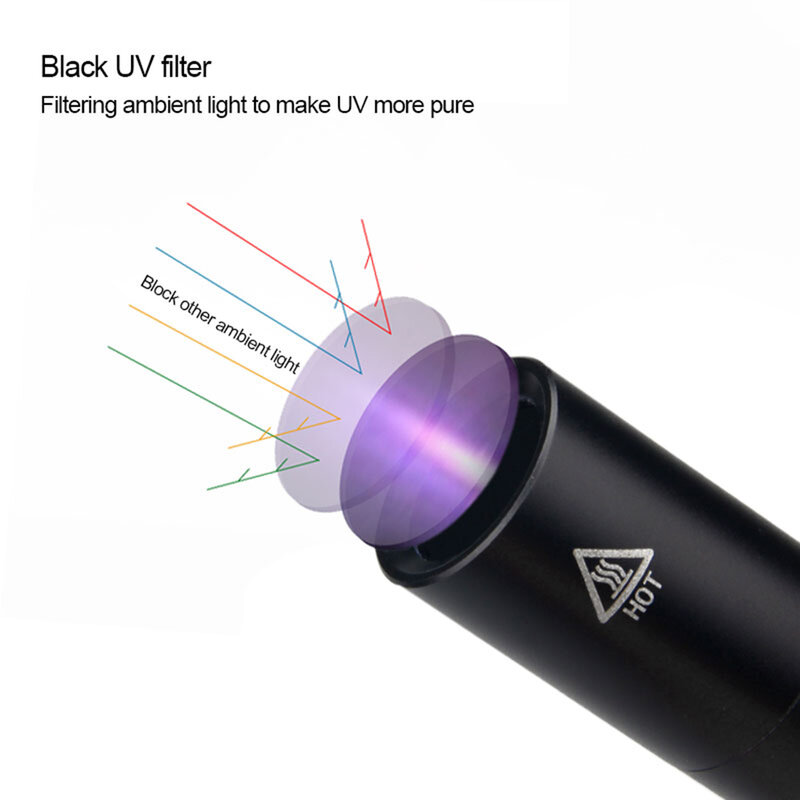 Torcia UV torcia portatile a luce nera ricaricabile 365nm a raggi ultravioletti portatile per rilevatore per urina di cane macchie di animali domestici cimici dei letti
