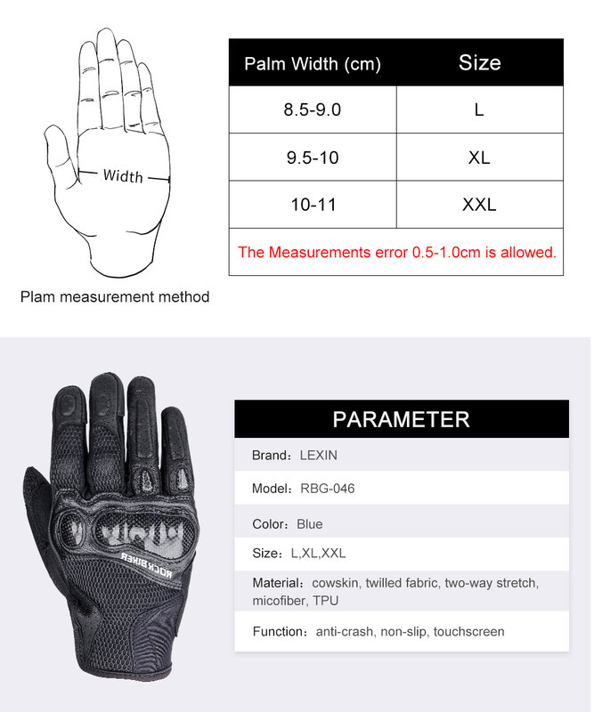 LEXIN 2021 Neue Mesh handschuhe Atmungsaktive High sensitive Fingerspitzen Motorrad Handschuhe für männer Touchscreen Motorrad Sommer Handschuhe