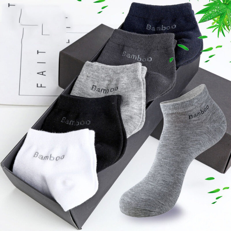 5 Paare/paket männer Bambus Faser Socken Kurze Hohe Qualität Neue Casual Atmungsaktiv Anti-Bakterielle Mann Ankle Socken Männer