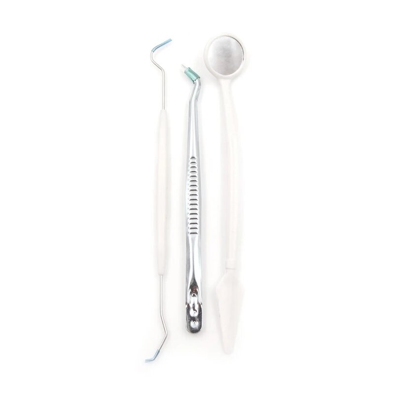 Espejo Dental desechable de 6 piezas/3 piezas, conjunto de herramientas de plástico, sonda Dental, pinzas, bufanda, cuidado bucal, Kit de instrumentos dentales