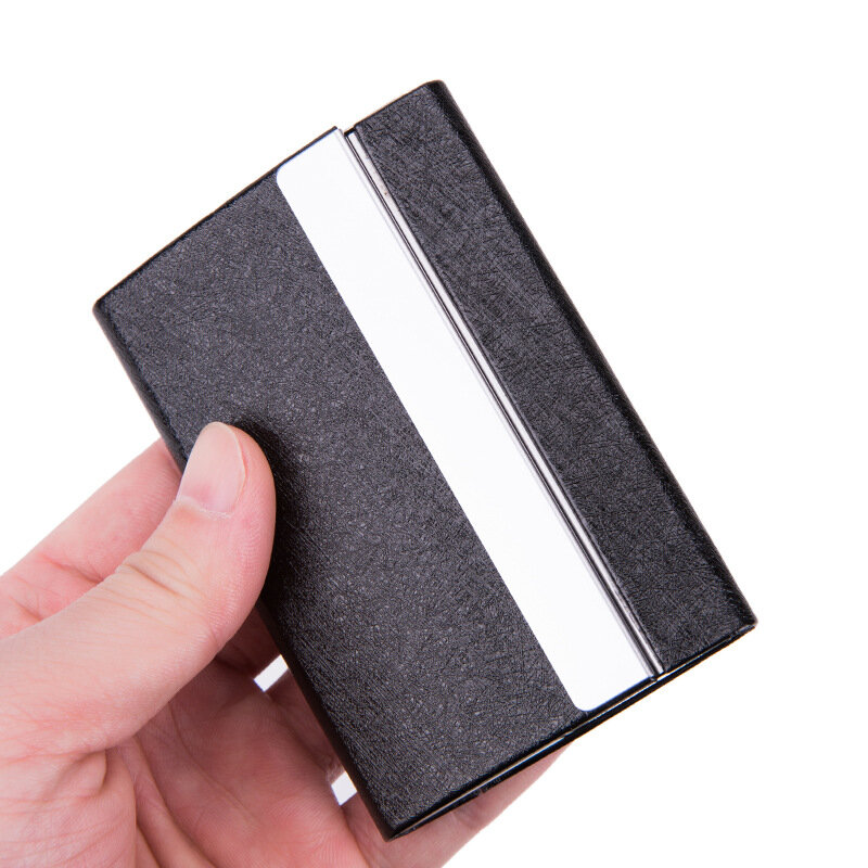 EZONE Business Card Case Double Sided PU Leather Store 25 Business Cards Fashion Credit Card Holder  High Quality Friend Gift