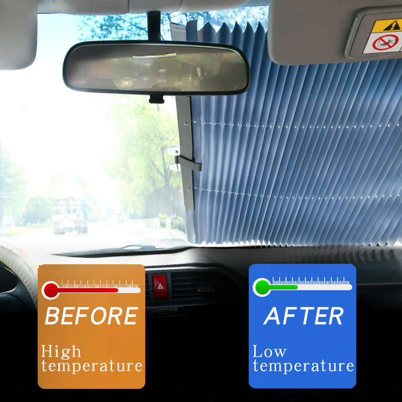 Автомобильный выдвижной солнцезащитный козырек от УФ-лучей на лобовое стекло автомобиля передний солнцезащитный Блок авто заднее окно скл...
