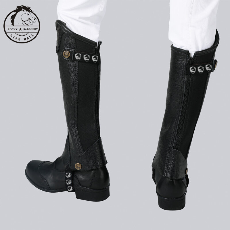 Cavassion half-chaps  Leather half chaps for children,  knight equestrian equipment Protect your legs while riding