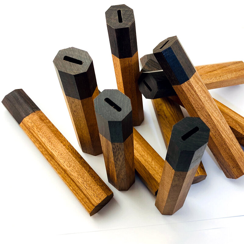 Manche octogonal en bois d'onyx pour excavatrice, artisanat manuel, bricolage, couteau damas semi-fini, cuisine