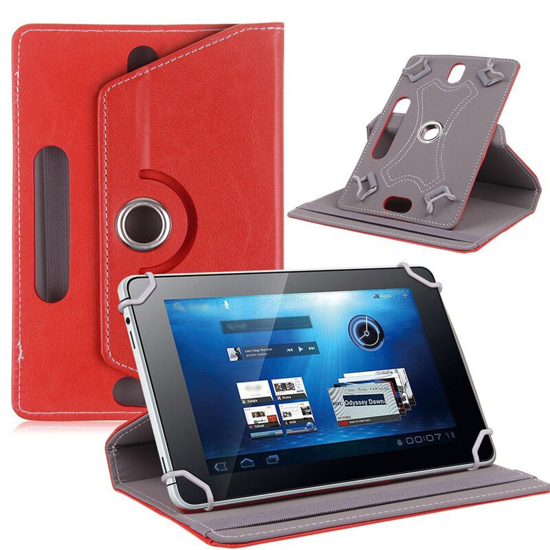 Baru 7 "/8" 9 "/10" Faux Kulit Tablet PC Case Cover 360 Derajat berputar Berdiri Dudukan Universal 7 8 9 10 Inch