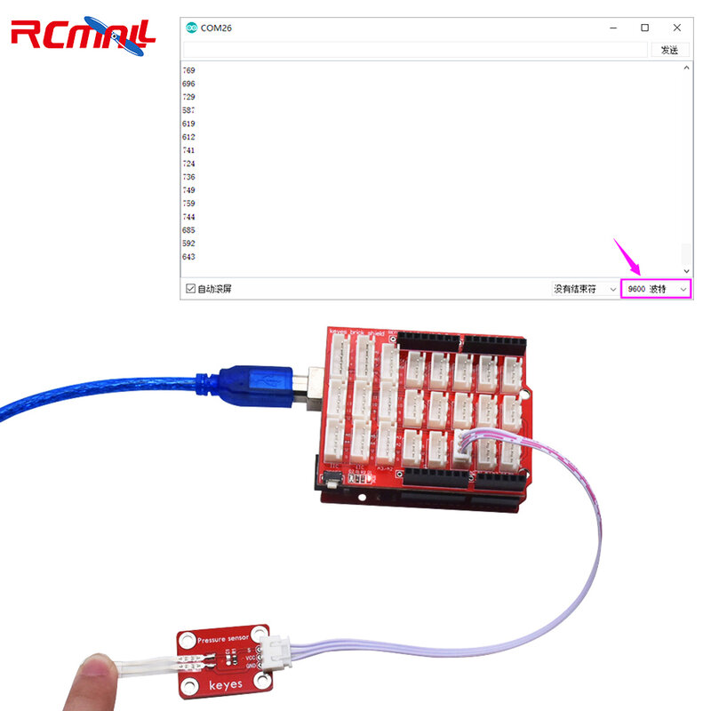 RCmall 5 sztuk Keyes cegła elastyczna cienka folia czujnik ciśnienia z anty-odwrotnej zacisk wtykowy kompatybilny z Arduino Micro:bit